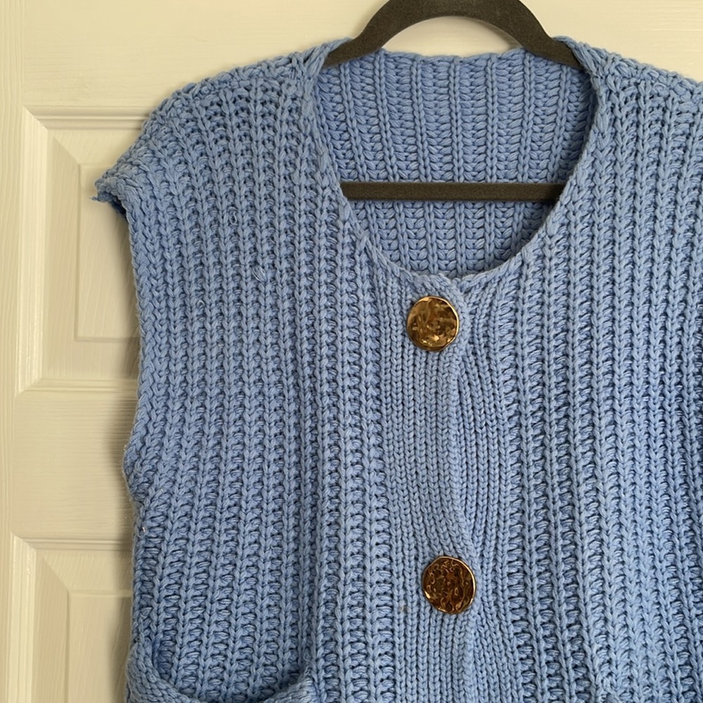 NWOT Urban Outfitters Sleeveless Crop Knit Sweater Vest with Pockets - Picture 6 of 8